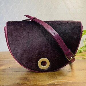 Halston Heritage Double Flap Saddle Bag in Burgundy- Barely Used!